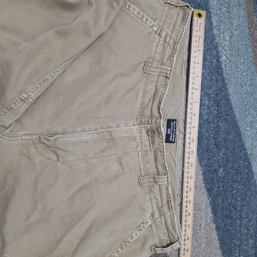 Vintage Polo Jeans Company Ralph Lauren Cargo Shorts Mens 34 Khaki Y2K Utility - Picture 9 of 11